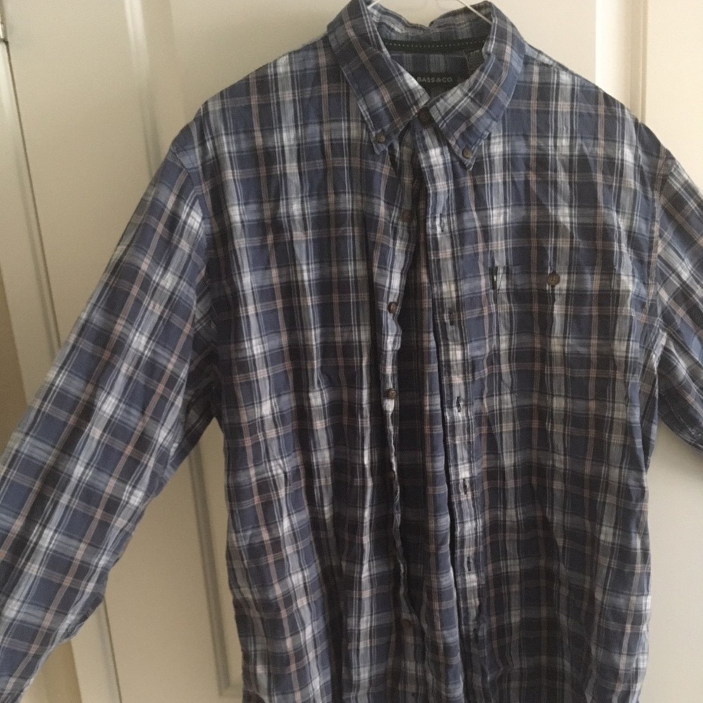 G.H. Bass & Co. Mens Large L Blue Flannel Shirt